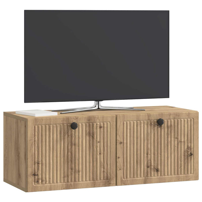 Oglindă TV montată pe perete Stejar Artizanal 78,5 x 31 x 30 cm - WALTI WALTI