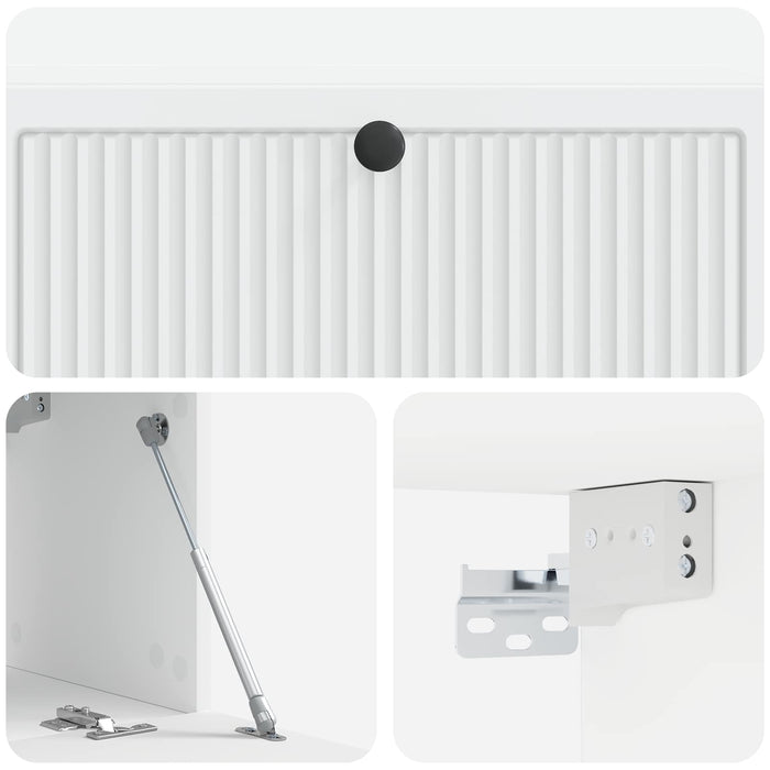 Oglindă TV montată pe perete Alb 98 x 31 x 30 cm Lemn prelucrat - WALTI WALTI