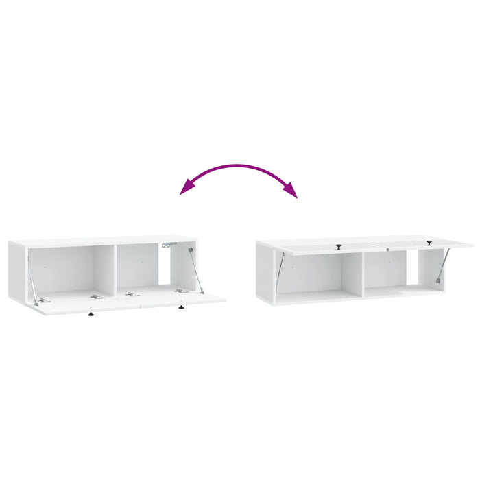 Oglindă TV montată pe perete Alb 98 x 31 x 30 cm Lemn prelucrat - WALTI WALTI
