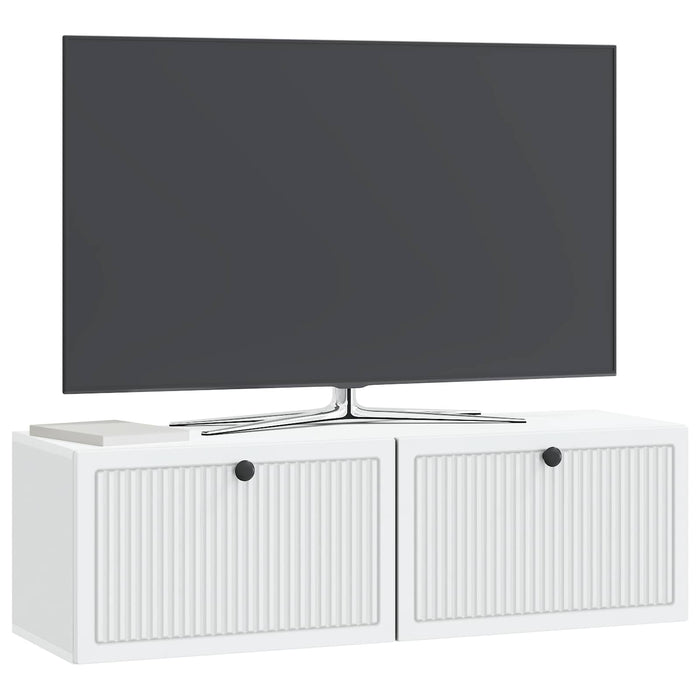 Oglindă TV montată pe perete Alb 98 x 31 x 30 cm Lemn prelucrat - WALTI WALTI