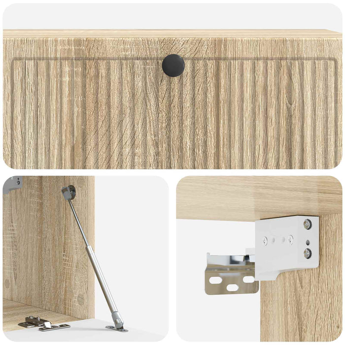 Oglindă TV montată pe perete Stejar Sonoma 98 x 31 x 30 cm - WALTI WALTI