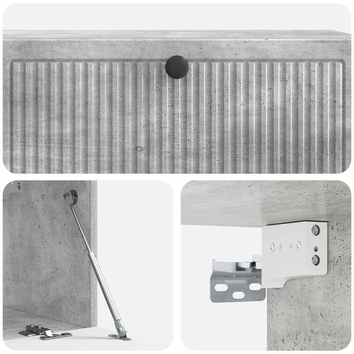 Oglindă TV montată pe perete Gri Beton 98 x 31 x 30 cm - WALTI WALTI