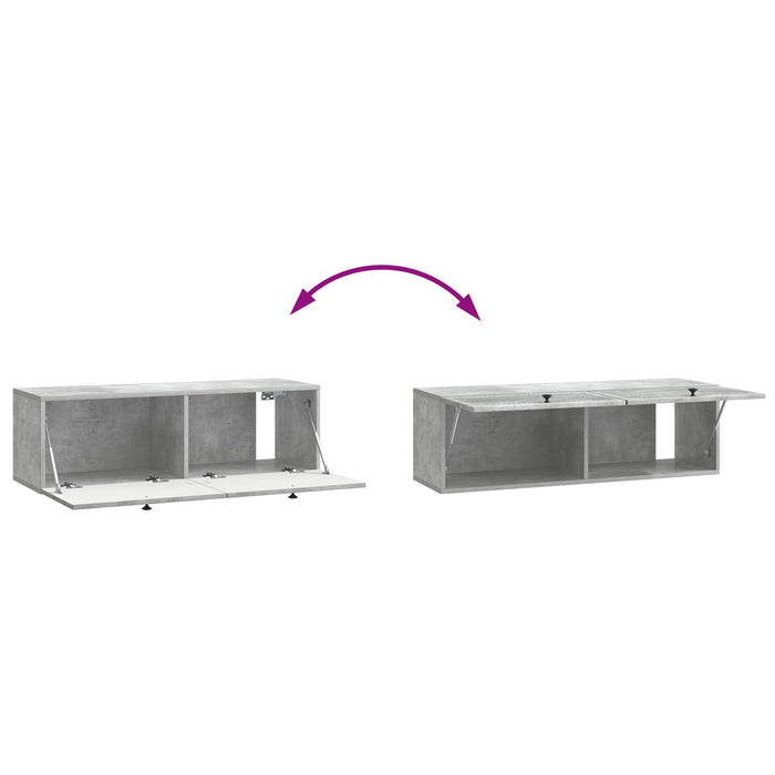 Oglindă TV montată pe perete Gri Beton 98 x 31 x 30 cm - WALTI WALTI