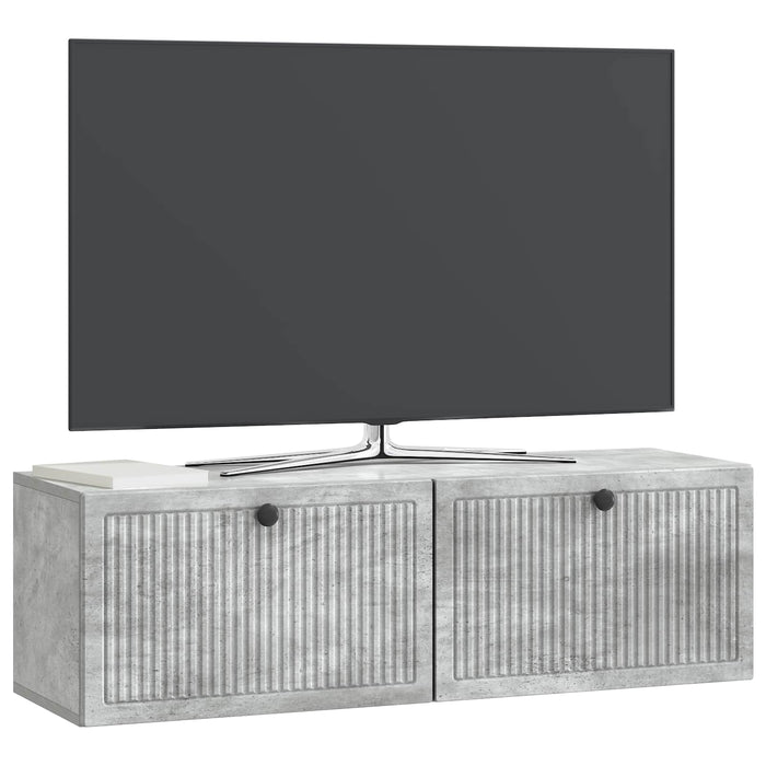 Oglindă TV montată pe perete Gri Beton 98 x 31 x 30 cm - WALTI WALTI