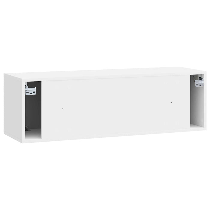 Oglindă TV montată pe perete Alb foarte lucios 98 x 31 x 30 cm - WALTI WALTI