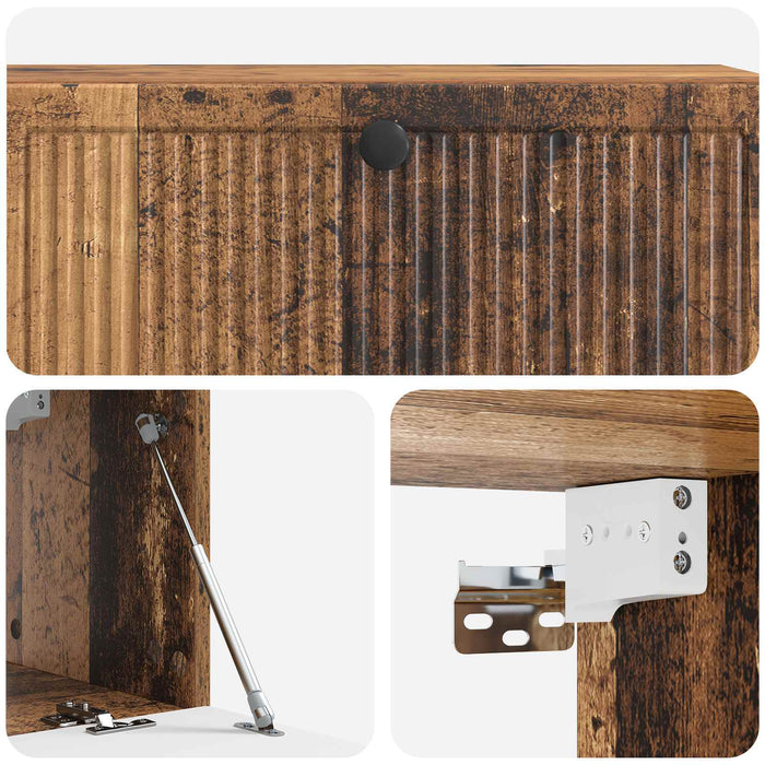 Oglindă TV montată pe perete Lemn vechi 98 x 31 x 30 cm - WALTI WALTI