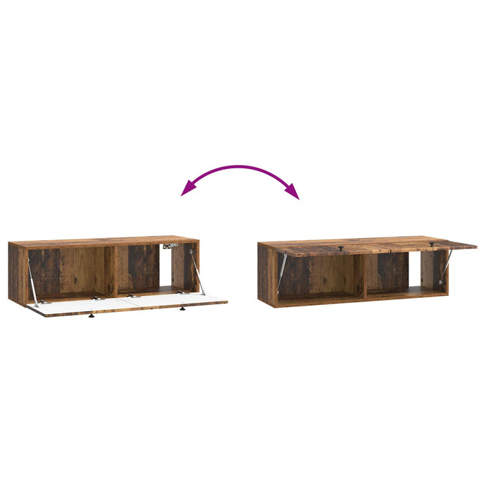 Oglindă TV montată pe perete Lemn vechi 98 x 31 x 30 cm - WALTI WALTI
