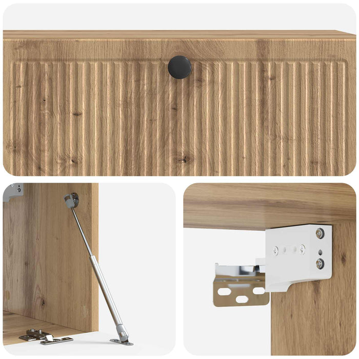 Oglindă TV montată pe perete Stejar Artizanal 98 x 31 x 30 cm - WALTI WALTI