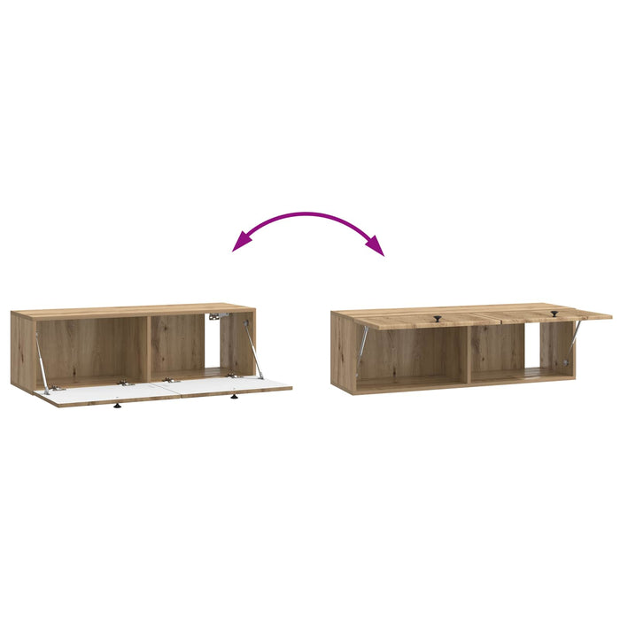 Oglindă TV montată pe perete Stejar Artizanal 98 x 31 x 30 cm - WALTI WALTI