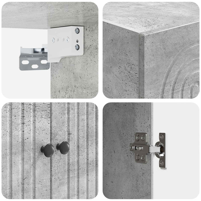 Dulap montat pe perete Gri Beton 66 x 34,5 x 90 cm WALTI