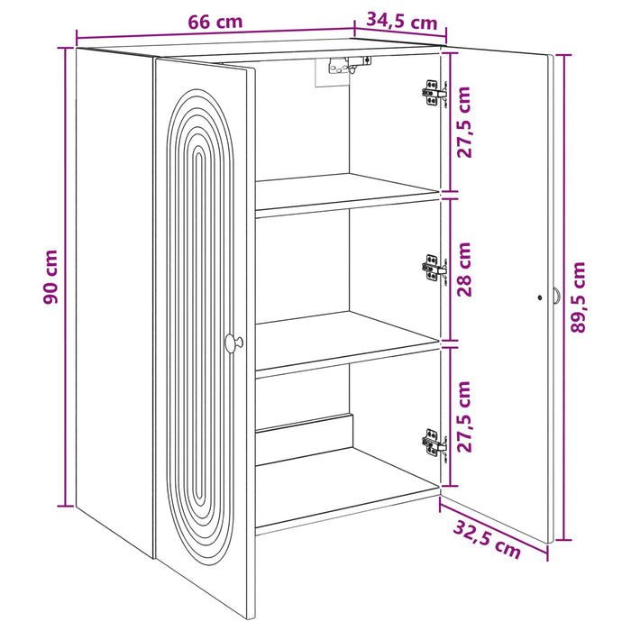 Dulap montat pe perete Gri Beton 66 x 34,5 x 90 cm WALTI