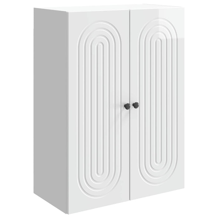Dulap montat pe perete Alb foarte lucios 66 x 34,5 x 90 cm - WALTI WALTI