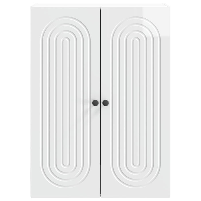 Dulap montat pe perete Alb foarte lucios 66 x 34,5 x 90 cm - WALTI WALTI