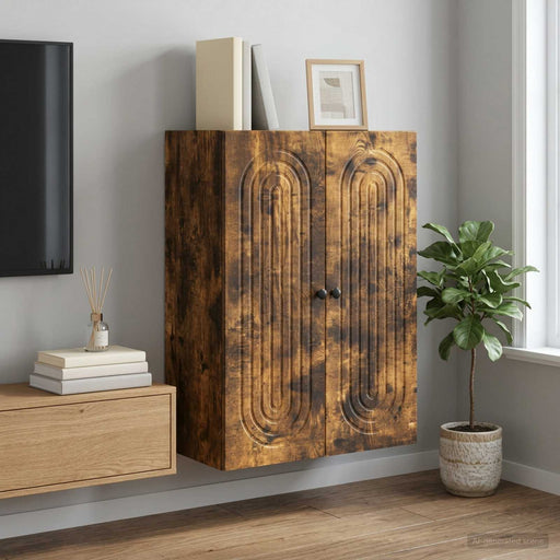 Dulap montat pe perete Stejar fumuriu 66 x 34,5 x 90 cm - WALTI WALTI