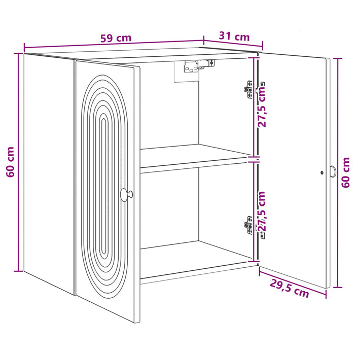 Dulap montat pe perete Stejar fumuriu 59 x 31 x 60 cm WALTI