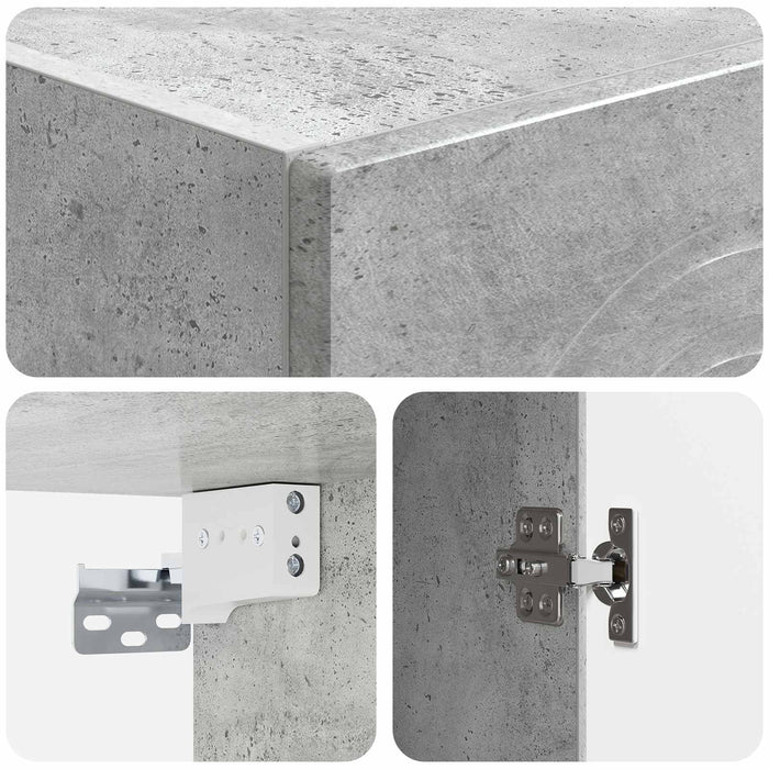 Dulap montat pe perete Gri Beton 33 x 34,5 x 90 cm - WALTI WALTI