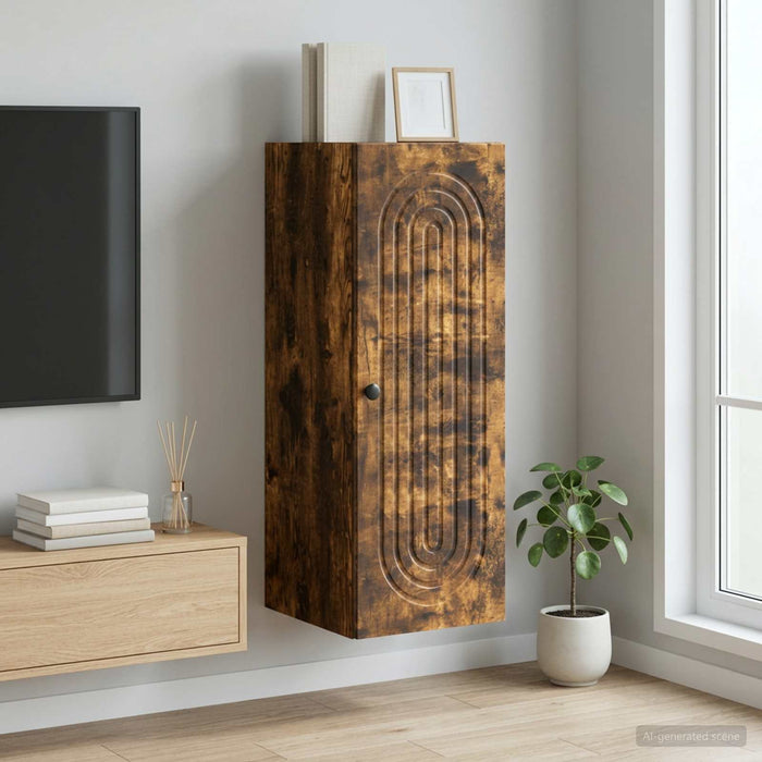 Dulap montat pe perete Stejar fumuriu 33 x 34,5 x 90 cm - WALTI WALTI