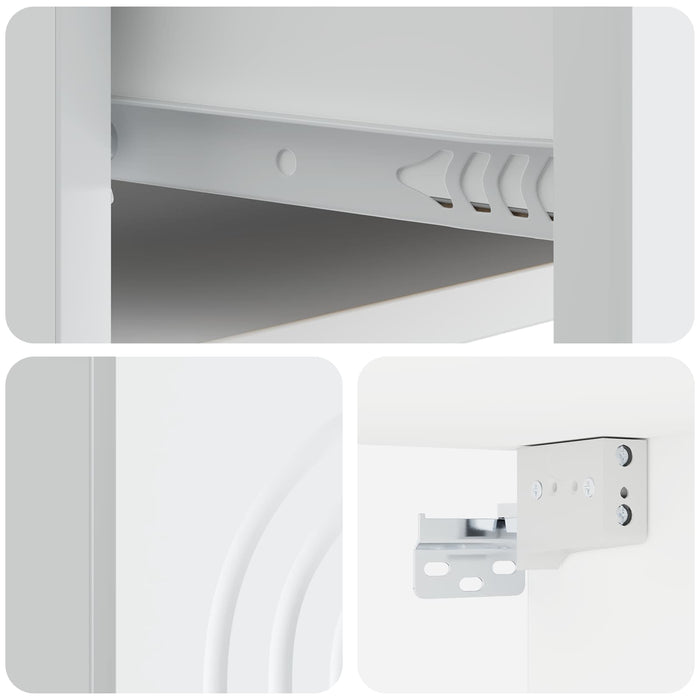 Dulap de noapte suspendat Alb 33 x 34,5 x 20 cm Lemn prelucrat - WALTI WALTI