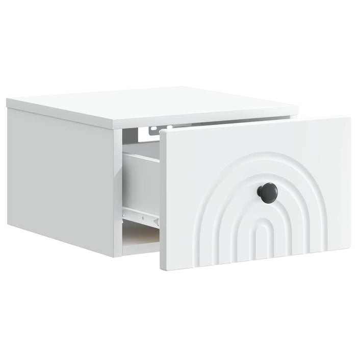 Dulap de noapte suspendat Alb 33 x 34,5 x 20 cm Lemn prelucrat - WALTI WALTI