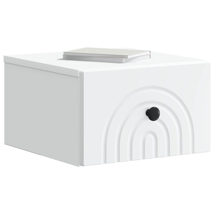 Dulap de noapte suspendat Alb 33 x 34,5 x 20 cm Lemn prelucrat - WALTI WALTI