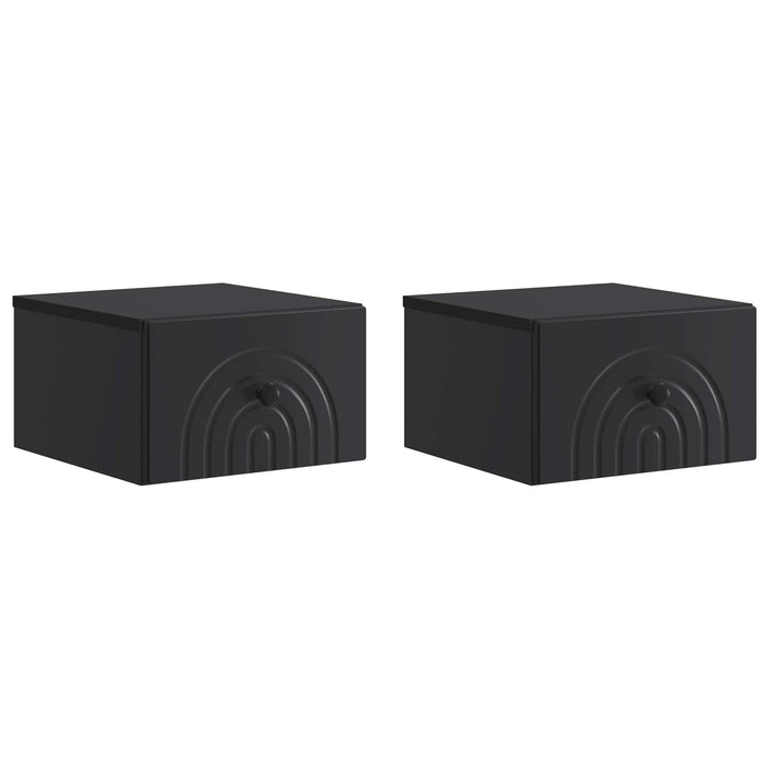 Dulap de noapte suspendat 2 pcs Negru 33 x 34,5 x 20 cm - WALTI WALTI