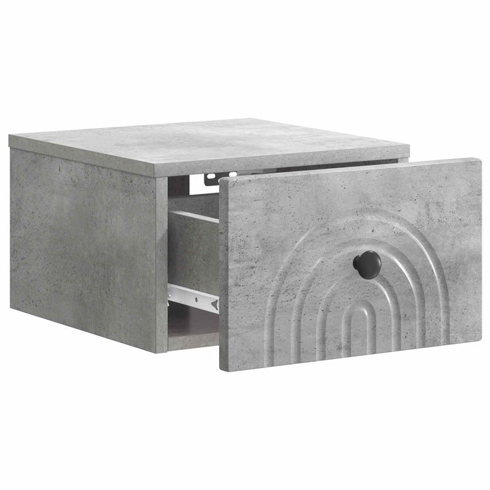 Dulap de noapte suspendat cu sertar Gri Beton 33 x 34,5 x 20 cm - WALTI WALTI