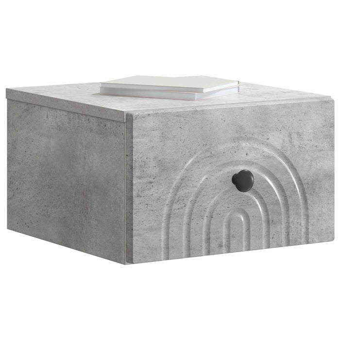 Dulap de noapte suspendat cu sertar Gri Beton 33 x 34,5 x 20 cm - WALTI WALTI