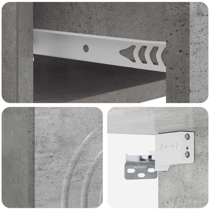Dulap de noapte suspendat 2 pcs Gri Beton 33 x 34,5 x 20 cm - WALTI WALTI