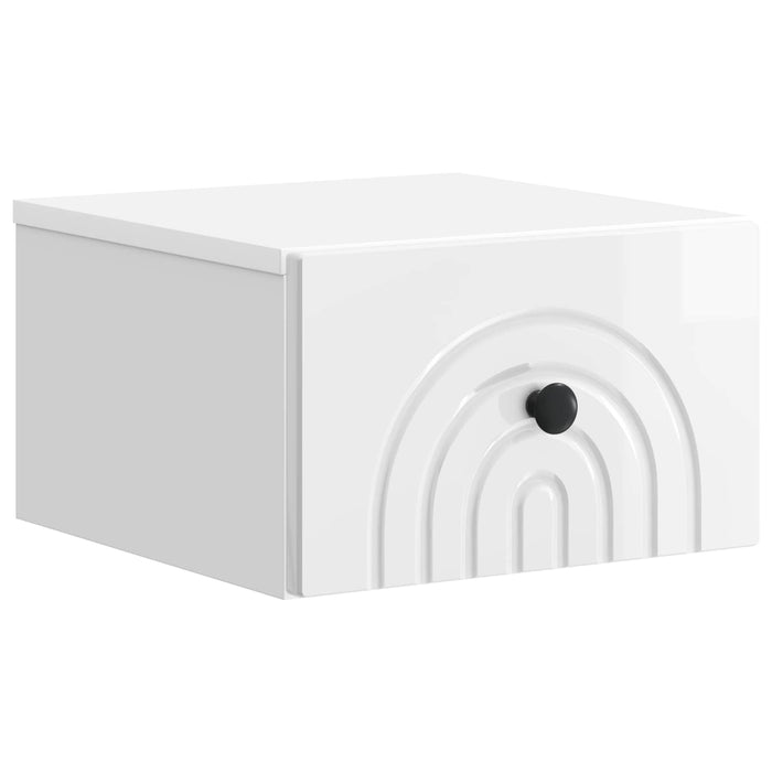 Dulap de noapte suspendat Alb foarte lucios 33 x 34,5 x 20 cm - WALTI WALTI