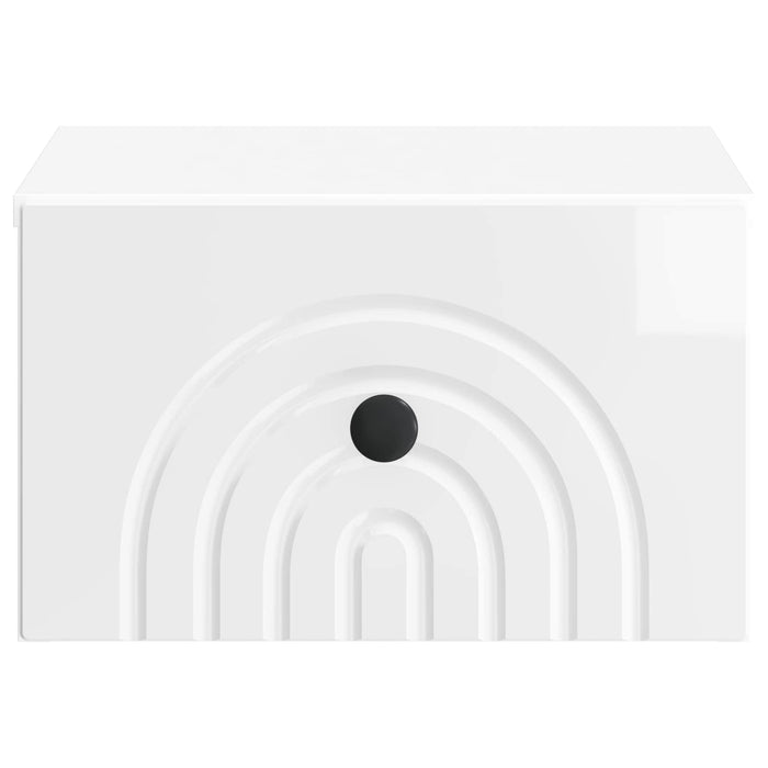 Dulap de noapte suspendat Alb foarte lucios 33 x 34,5 x 20 cm - WALTI WALTI