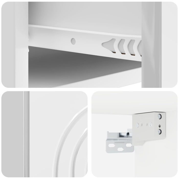 Dulap de noapte suspendat cu sertar 2 pcs Alb foarte lucios - WALTI WALTI