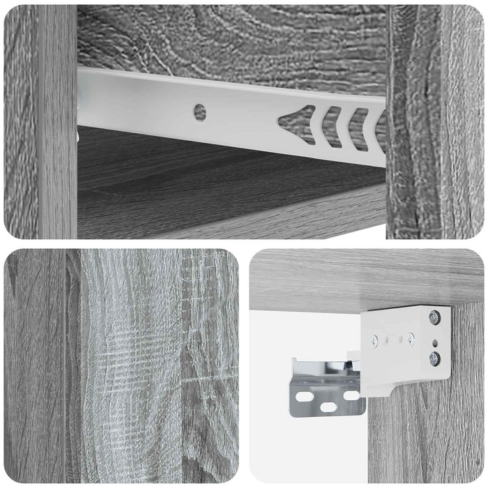 Dulap de noapte suspendat 2 pcs Sonoma gri 33 x 34,5 x 20 cm - WALTI WALTI