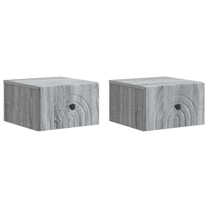 Dulap de noapte suspendat 2 pcs Sonoma gri 33 x 34,5 x 20 cm - WALTI WALTI
