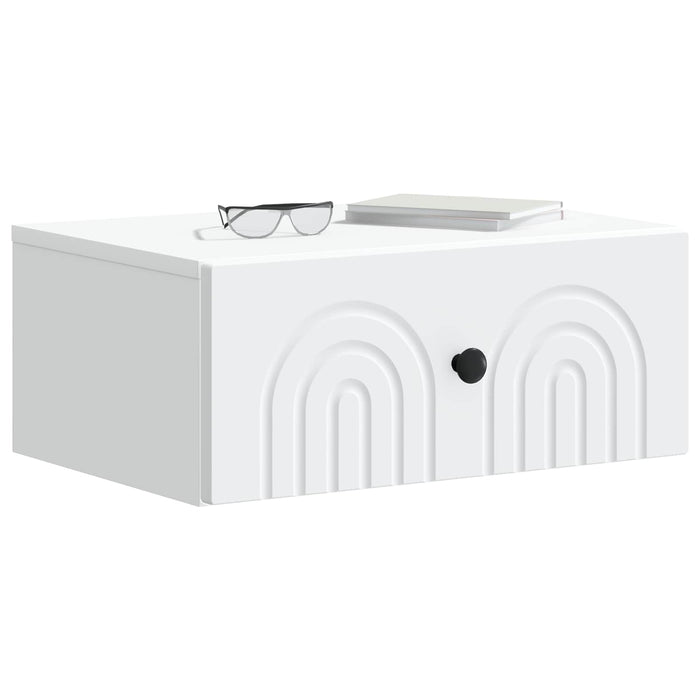 Dulap de noapte suspendat Alb 49 x 34,5 x 20 cm Lemn prelucrat - WALTI WALTI