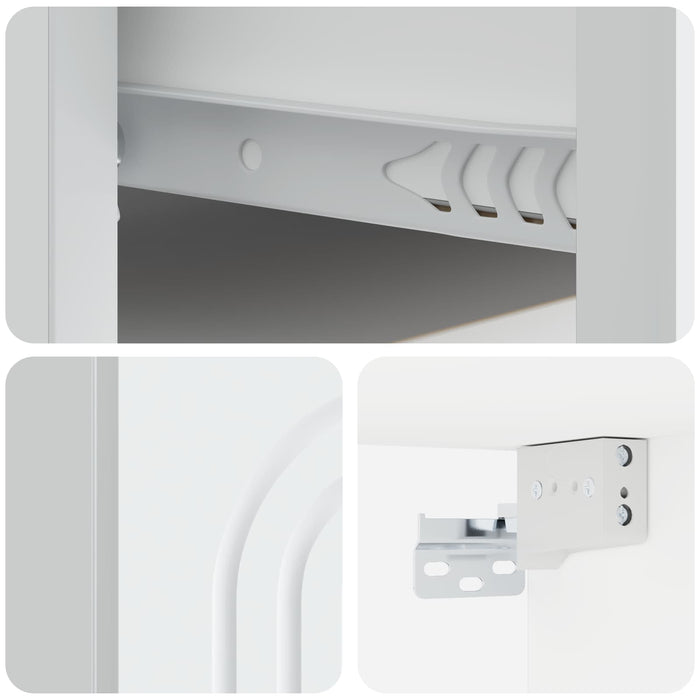 Dulap de noapte suspendat cu sertar 2 pcs Alb 49 x 34,5 x 20 cm - WALTI WALTI