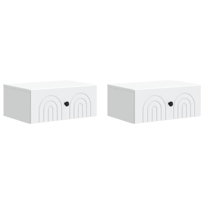 Dulap de noapte suspendat cu sertar 2 pcs Alb 49 x 34,5 x 20 cm - WALTI WALTI