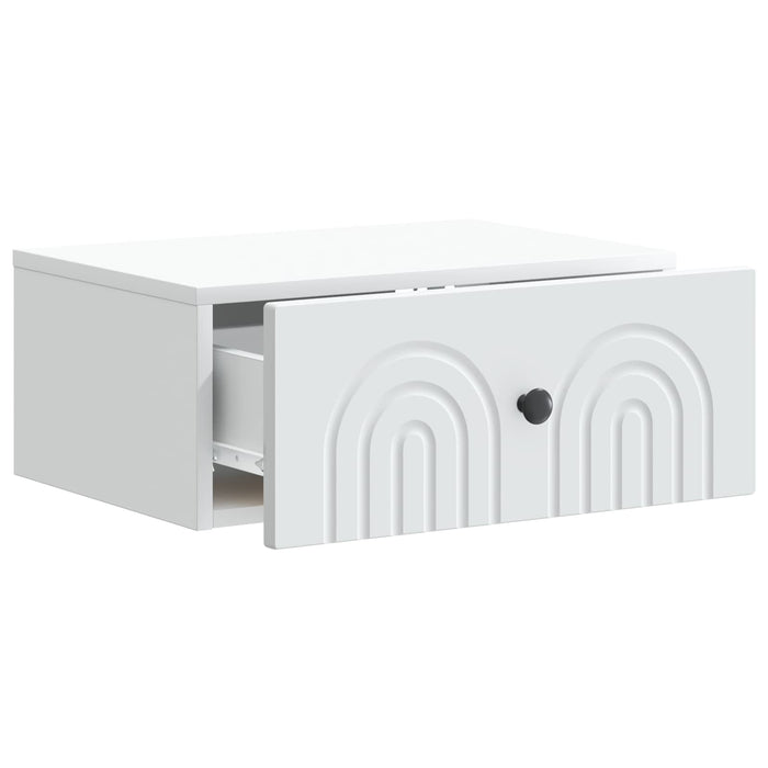 Dulap de noapte suspendat cu sertar 2 pcs Alb 49 x 34,5 x 20 cm - WALTI WALTI