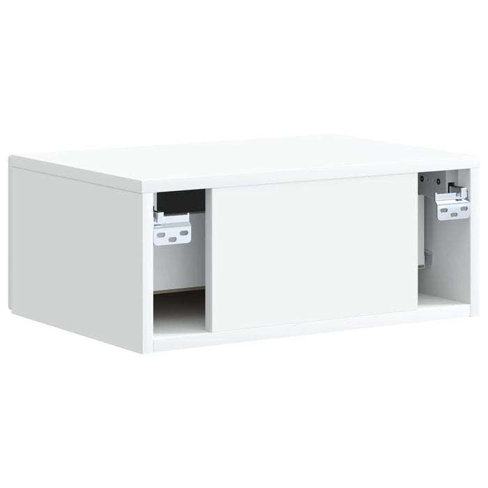 Dulap de noapte suspendat cu sertar 2 pcs Alb 49 x 34,5 x 20 cm - WALTI WALTI