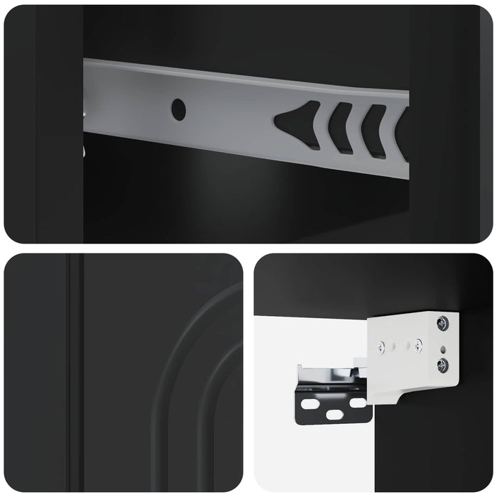 Dulap de noapte suspendat 2 pcs Negru 49 x 34,5 x 20 cm - WALTI WALTI