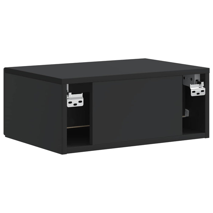 Dulap de noapte suspendat 2 pcs Negru 49 x 34,5 x 20 cm - WALTI WALTI