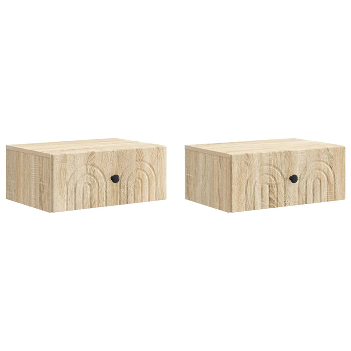 Dulap de noapte suspendat 2 pcs Stejar Sonoma 49 x 34,5 x 20 cm - WALTI WALTI