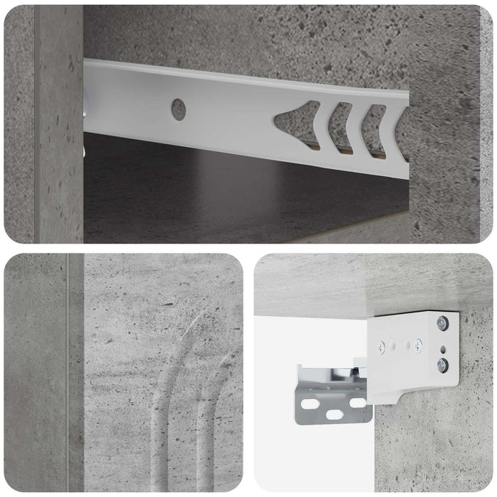 Dulap de noapte suspendat 2 pcs Gri Beton 49 x 34,5 x 20 cm - WALTI WALTI
