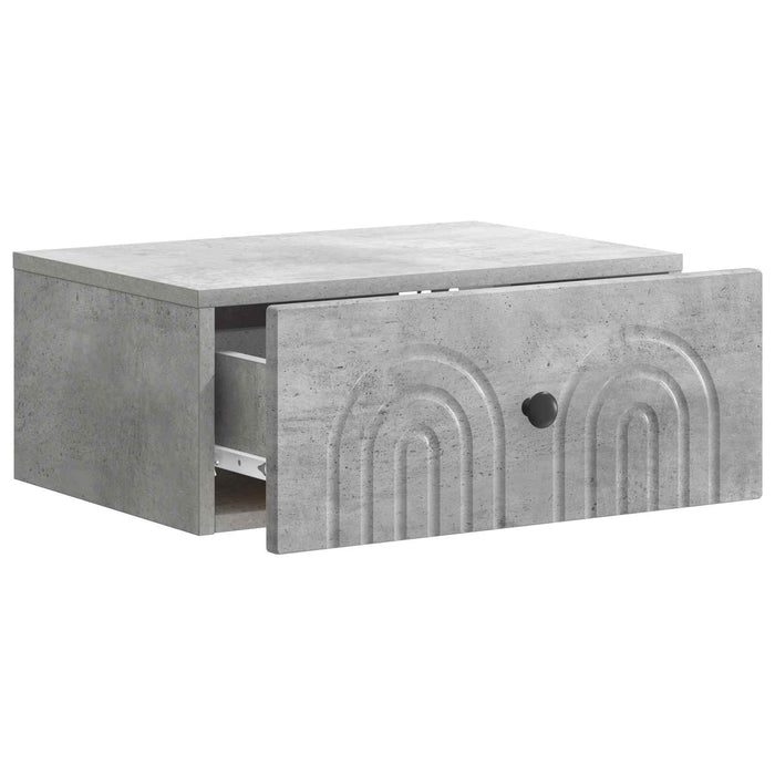 Dulap de noapte suspendat 2 pcs Gri Beton 49 x 34,5 x 20 cm - WALTI WALTI