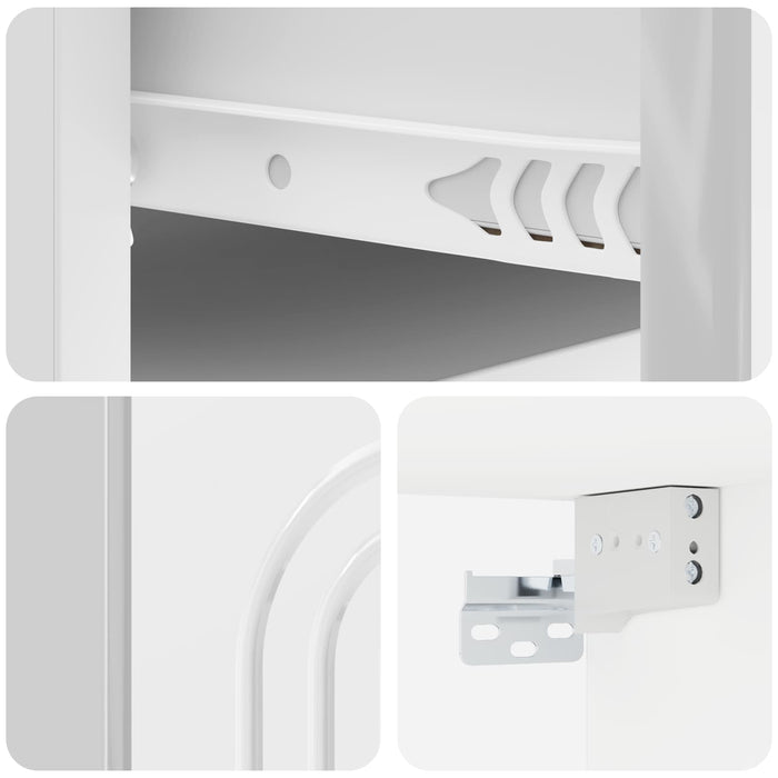 Dulap de noapte suspendat cu sertar 2 pcs Alb foarte lucios - WALTI WALTI