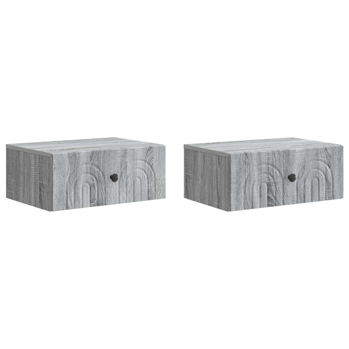 Dulap de noapte suspendat 2 pcs Sonoma gri 49 x 34,5 x 20 cm - WALTI WALTI