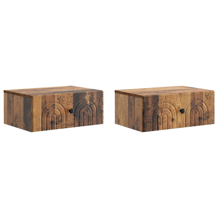 Dulap de noapte suspendat 2 pcs Lemn vechi 49 x 34,5 x 20 cm - WALTI WALTI