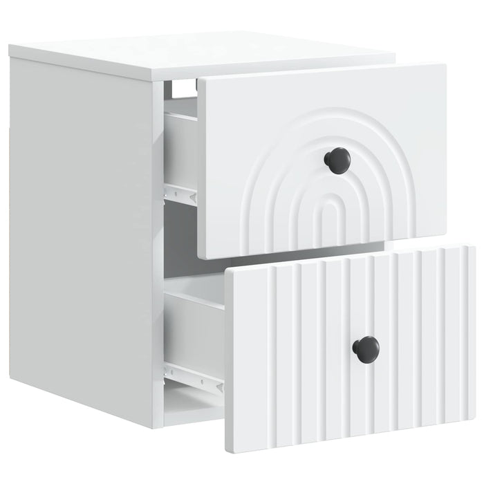 Dulap de noapte suspendat Alb 33 x 34,5 x 40 cm Lemn prelucrat - WALTI WALTI