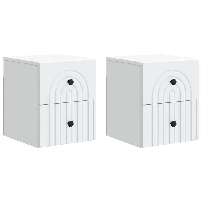Dulap de noapte suspendat cu sertar 2 pcs Alb 33 x 34,5 x 40 cm - WALTI WALTI