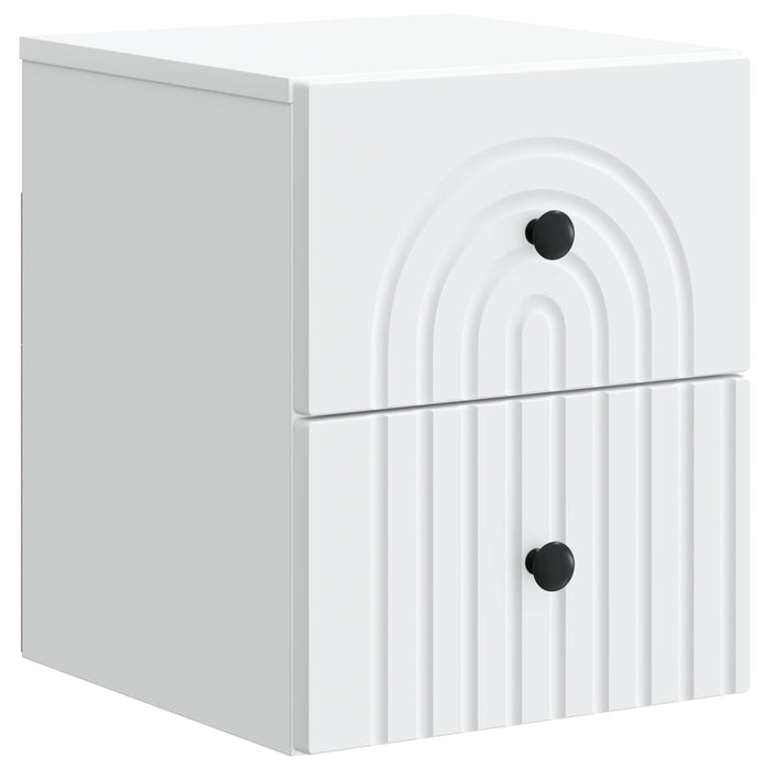 Dulap de noapte suspendat cu sertar 2 pcs Alb 33 x 34,5 x 40 cm - WALTI WALTI
