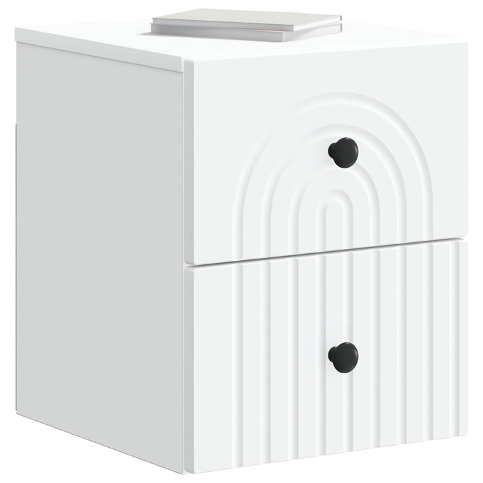 Dulap de noapte suspendat cu sertar 2 pcs Alb 33 x 34,5 x 40 cm - WALTI WALTI